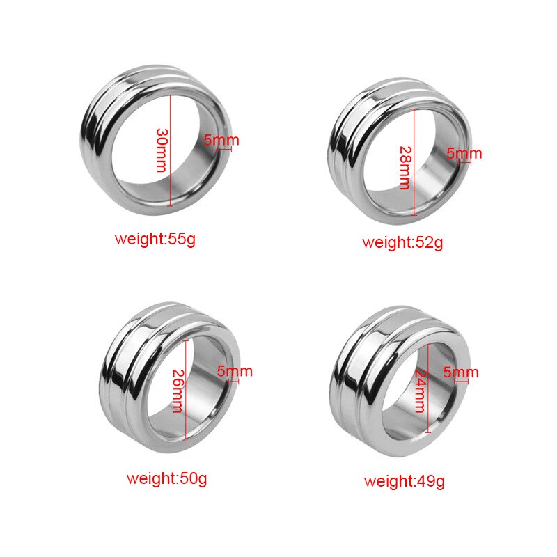 Stainless Steel Cock Ring Metal Penis Bondage Lock Restraint Ring Male Time Delay Ejaculation Penis Ring BDSM Sex Toy for Men - buysextoyth