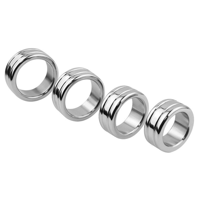 Stainless Steel Cock Ring Metal Penis Bondage Lock Restraint Ring Male Time Delay Ejaculation Penis Ring BDSM Sex Toy for Men - buysextoyth