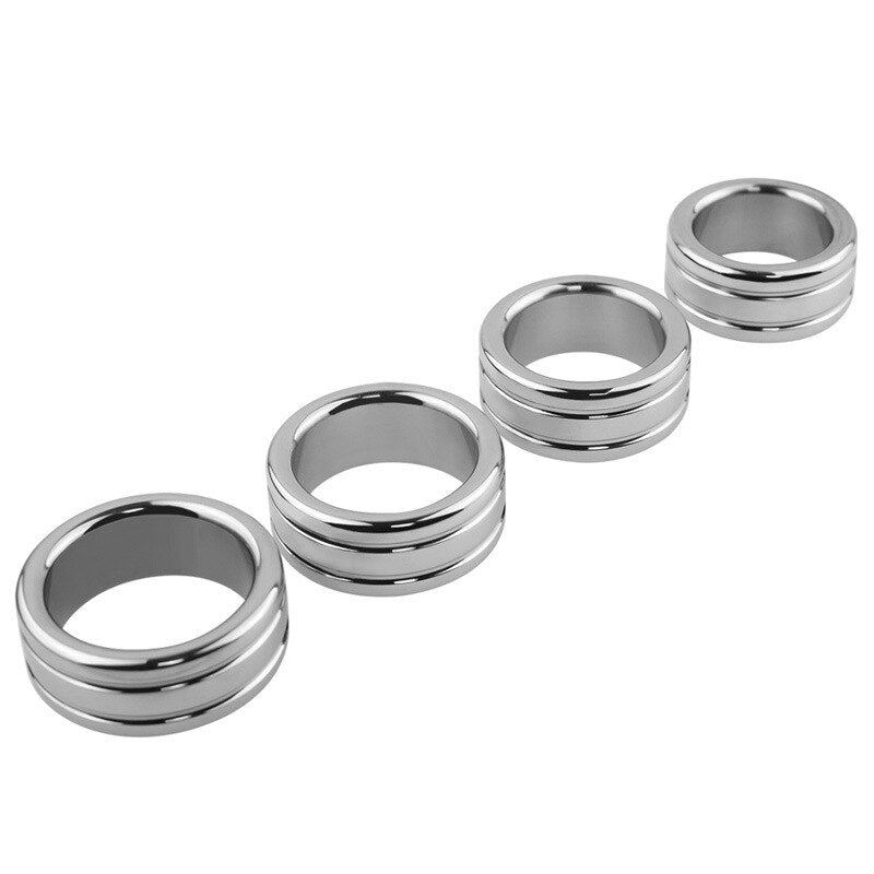 Stainless Steel Cock Ring Metal Penis Bondage Lock Restraint Ring Male Time Delay Ejaculation Penis Ring BDSM Sex Toy for Men - buysextoyth