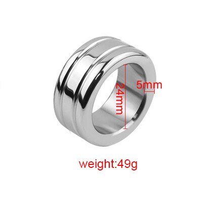Stainless Steel Cock Ring Metal Penis Bondage Lock Restraint Ring Male Time Delay Ejaculation Penis Ring BDSM Sex Toy for Men - buysextoyth