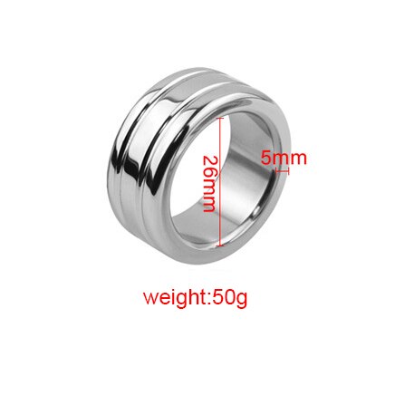 Stainless Steel Cock Ring Metal Penis Bondage Lock Restraint Ring Male Time Delay Ejaculation Penis Ring BDSM Sex Toy for Men - buysextoyth