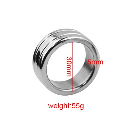 Stainless Steel Cock Ring Metal Penis Bondage Lock Restraint Ring Male Time Delay Ejaculation Penis Ring BDSM Sex Toy for Men - buysextoyth