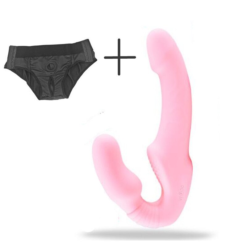 Strapless Strap-on Dildo Vibrator for Couples Strapon for Lesiban Wireless Remote Control Double-Heads Vibrator Adult Sex Toys - buysextoyth