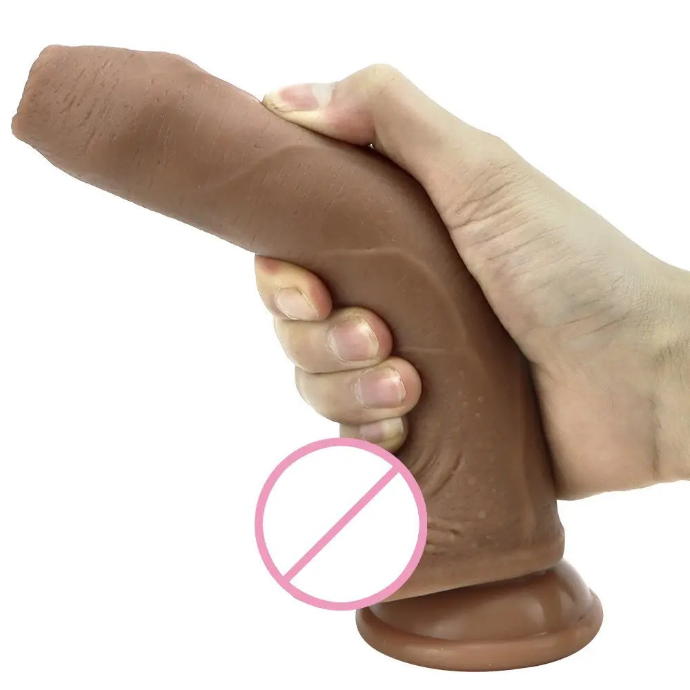 Strong ชายเลื่อน Foreskin Big Dildo ผิวรู้สึกดูดถ้วยหนา Cock ผู้ใหญ่ของเล่นสำหรับผู้ชายผู้หญิงเกย์คู่ซิลิโคนอวัยวะเพศชาย - buysextoyth
