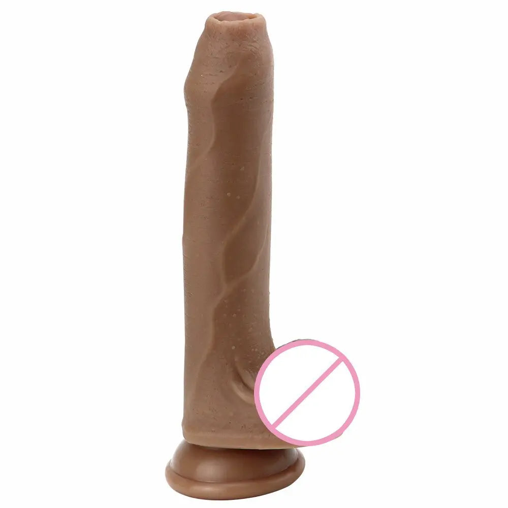 Strong ชายเลื่อน Foreskin Big Dildo ผิวรู้สึกดูดถ้วยหนา Cock ผู้ใหญ่ของเล่นสำหรับผู้ชายผู้หญิงเกย์คู่ซิลิโคนอวัยวะเพศชาย - buysextoyth