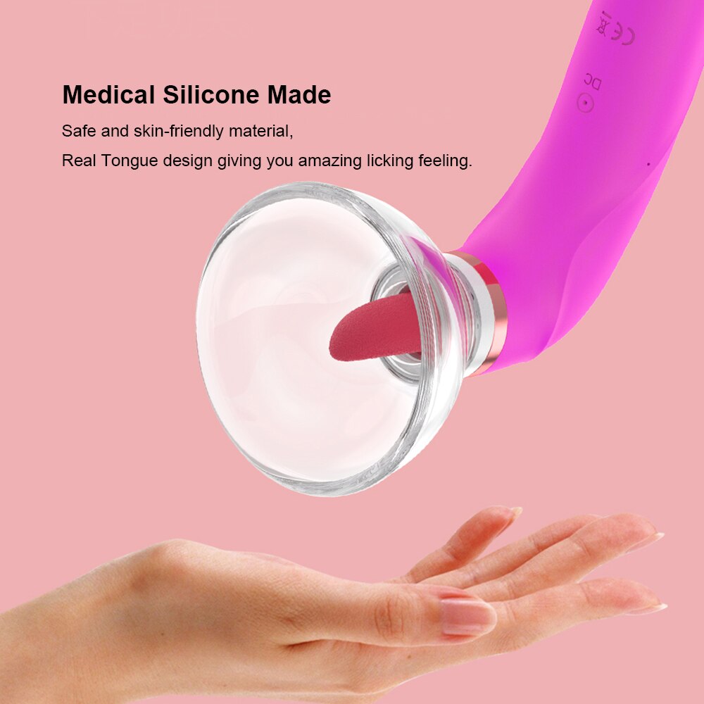 Strong Tongue Licking Vibrators for Women Nipple Massager Breast Enlargement Machine Dildos Anal Sex Toys Adults Products Erotic - buysextoyth