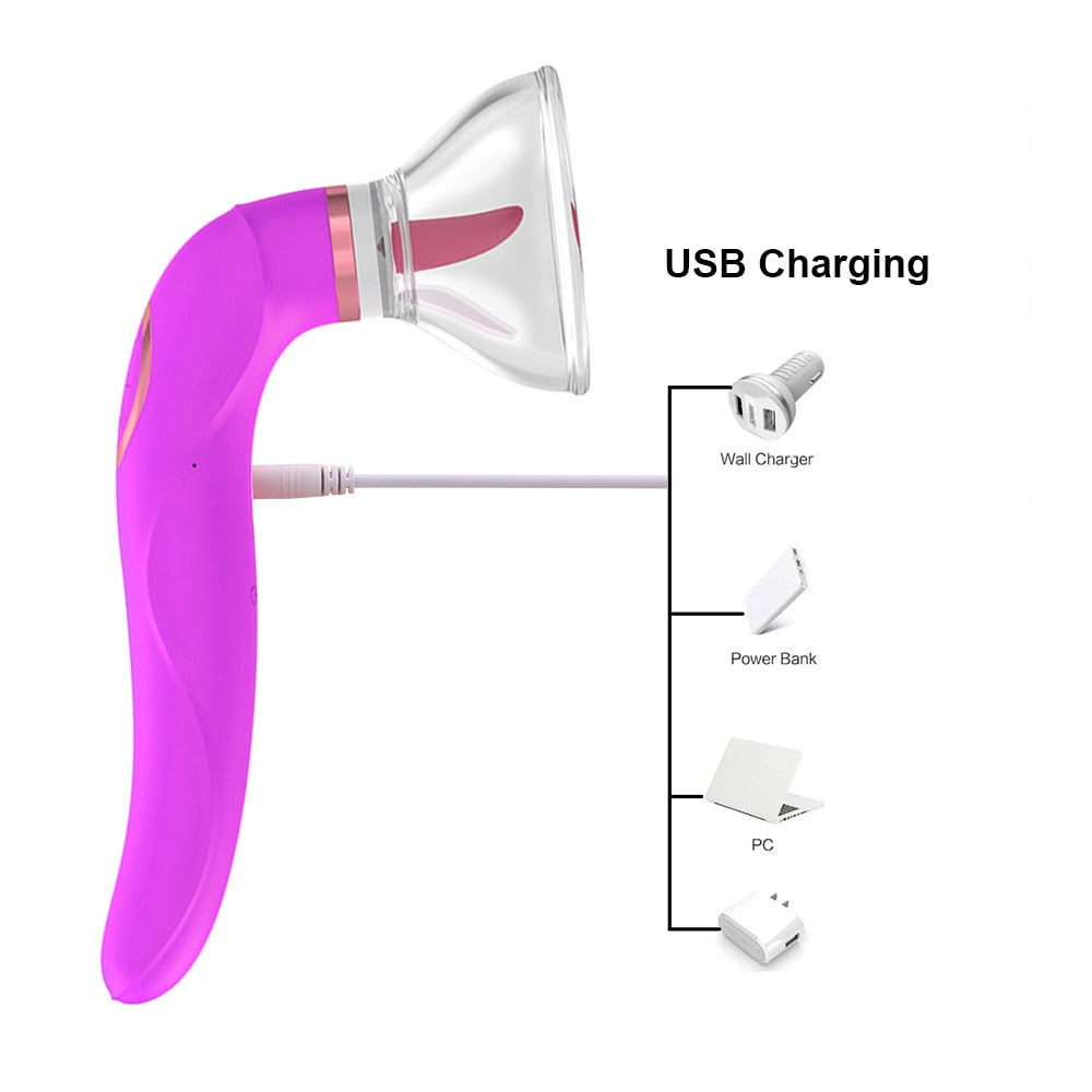 Strong Tongue Licking Vibrators for Women Nipple Massager Breast Enlargement Machine Dildos Anal Sex Toys Adults Products Erotic - buysextoyth