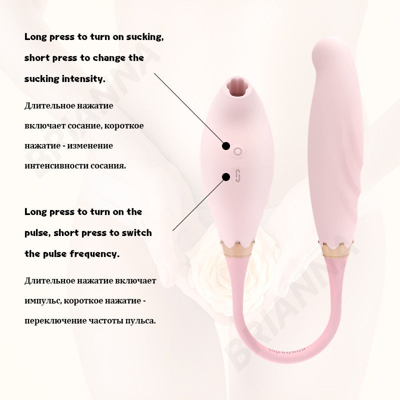 Sucking Vibrator Bendable หญิง7ความถี่ Pulse Soft ซิลิโคน G-Spot Clitoris Stimulator เซ็กส์ทอยสำหรับหัวนมผู้หญิง Sucker - buysextoyth