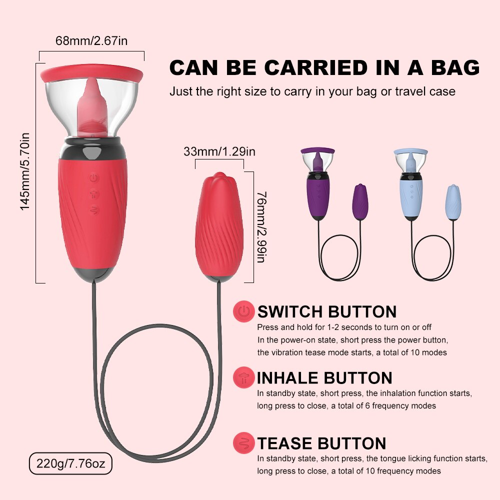 Sucking Vibrator Clit Stimulator ลิ้นเลียของเล่น G-Spot Bullet Vibrator เต้านม Nipple Sucker Vibrator หญิงนวด - buysextoyth