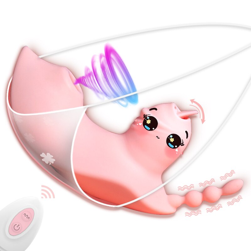 เลีย Sucking Vibrator สำหรับผู้หญิง Wearable Dildo ระยะไกล G Spot ช่องคลอด Massager Clit Stimulator Vibrating Anal Butt Plug เซ็กซ์ทอย - buysextoyth