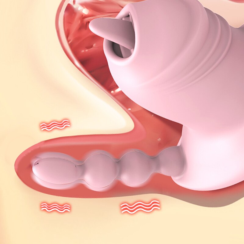 เลีย Sucking Vibrator สำหรับผู้หญิง Wearable Dildo ระยะไกล G Spot ช่องคลอด Massager Clit Stimulator Vibrating Anal Butt Plug เซ็กซ์ทอย - buysextoyth