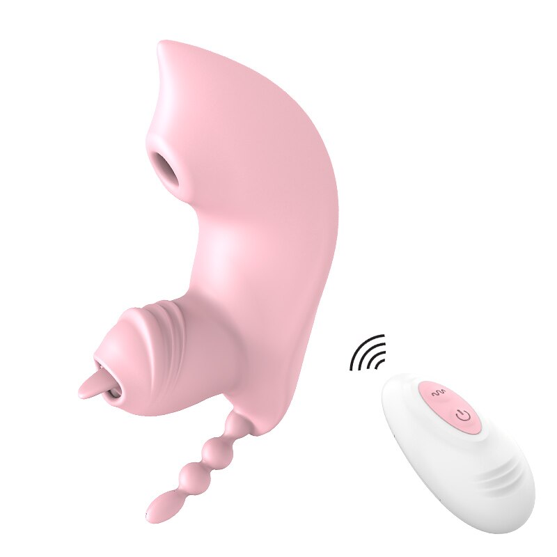 เลีย Sucking Vibrator สำหรับผู้หญิง Wearable Dildo ระยะไกล G Spot ช่องคลอด Massager Clit Stimulator Vibrating Anal Butt Plug เซ็กซ์ทอย - buysextoyth
