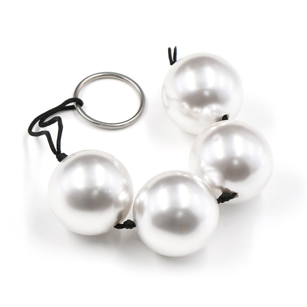 Super Large Pearl Anal Plugs Long Anal Beads Butt Plug Vaginal Balls Sex Toys for Women Men Handheld Anus Masturbator Expander - buysextoyth