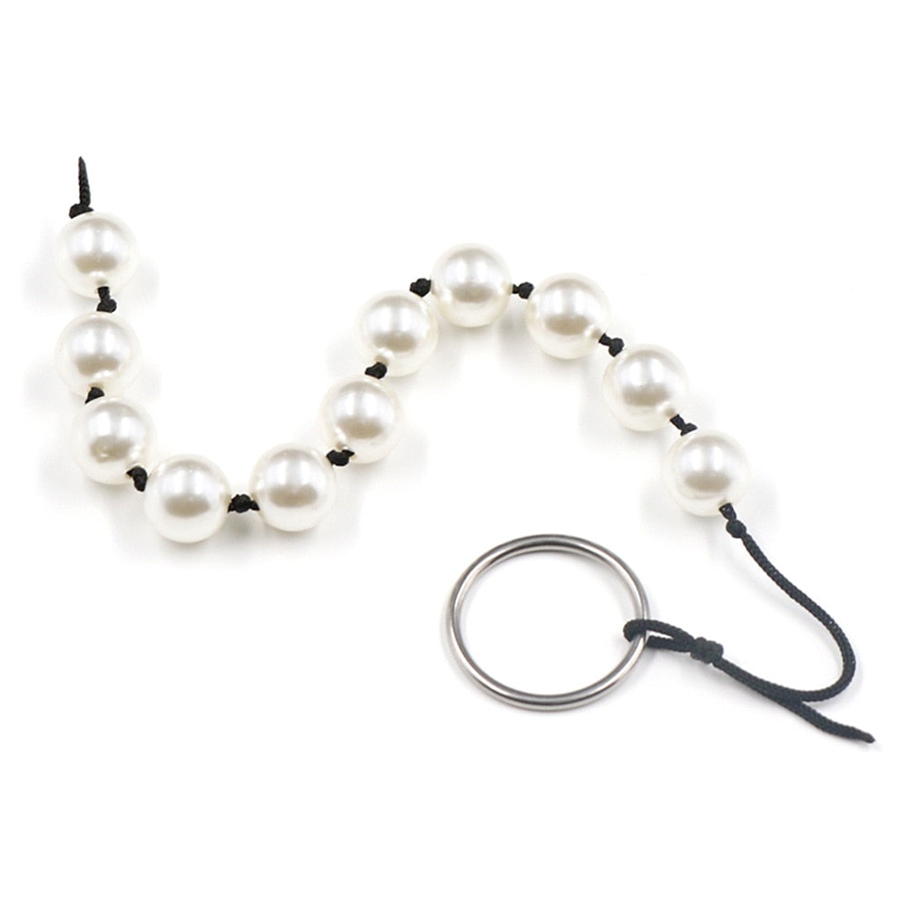 Super Large Pearl Anal Plugs Long Anal Beads Butt Plug Vaginal Balls Sex Toys for Women Men Handheld Anus Masturbator Expander - buysextoyth