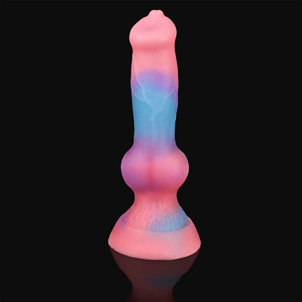 Super Soft Luminous สัตว์อวัยวะเพศชายสุนัข Dildo ผู้ใหญ่เซ็กซ์ทอยสำหรับ Woman Monster Dick ดูดถ้วย Anal Toy ชายหญิง Masturbation - buysextoyth