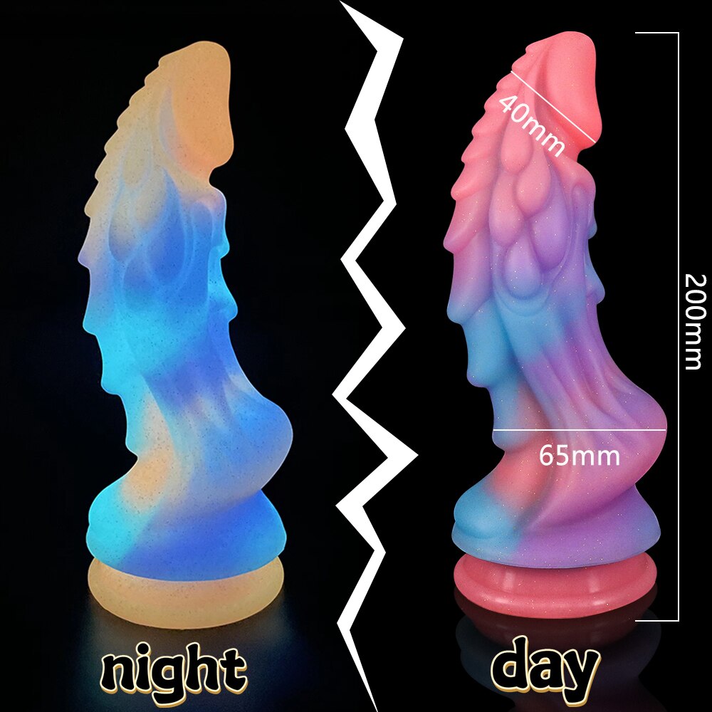Super Soft Luminous สัตว์อวัยวะเพศชายสุนัข Dildo ผู้ใหญ่เซ็กซ์ทอยสำหรับ Woman Monster Dick ดูดถ้วย Anal Toy ชายหญิง Masturbation - buysextoyth