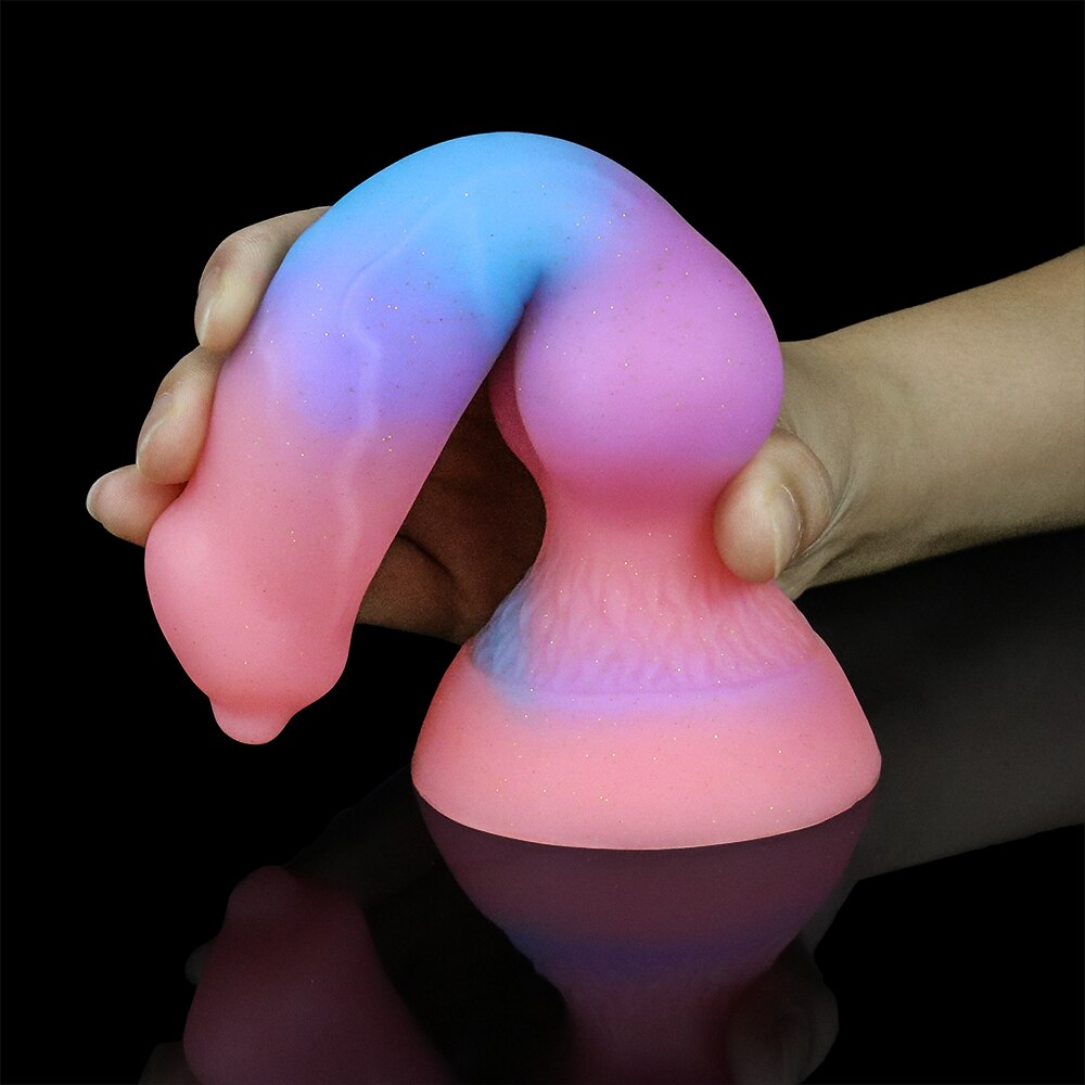 Super Soft Luminous สัตว์อวัยวะเพศชายสุนัข Dildo ผู้ใหญ่เซ็กซ์ทอยสำหรับ Woman Monster Dick ดูดถ้วย Anal Toy ชายหญิง Masturbation - buysextoyth