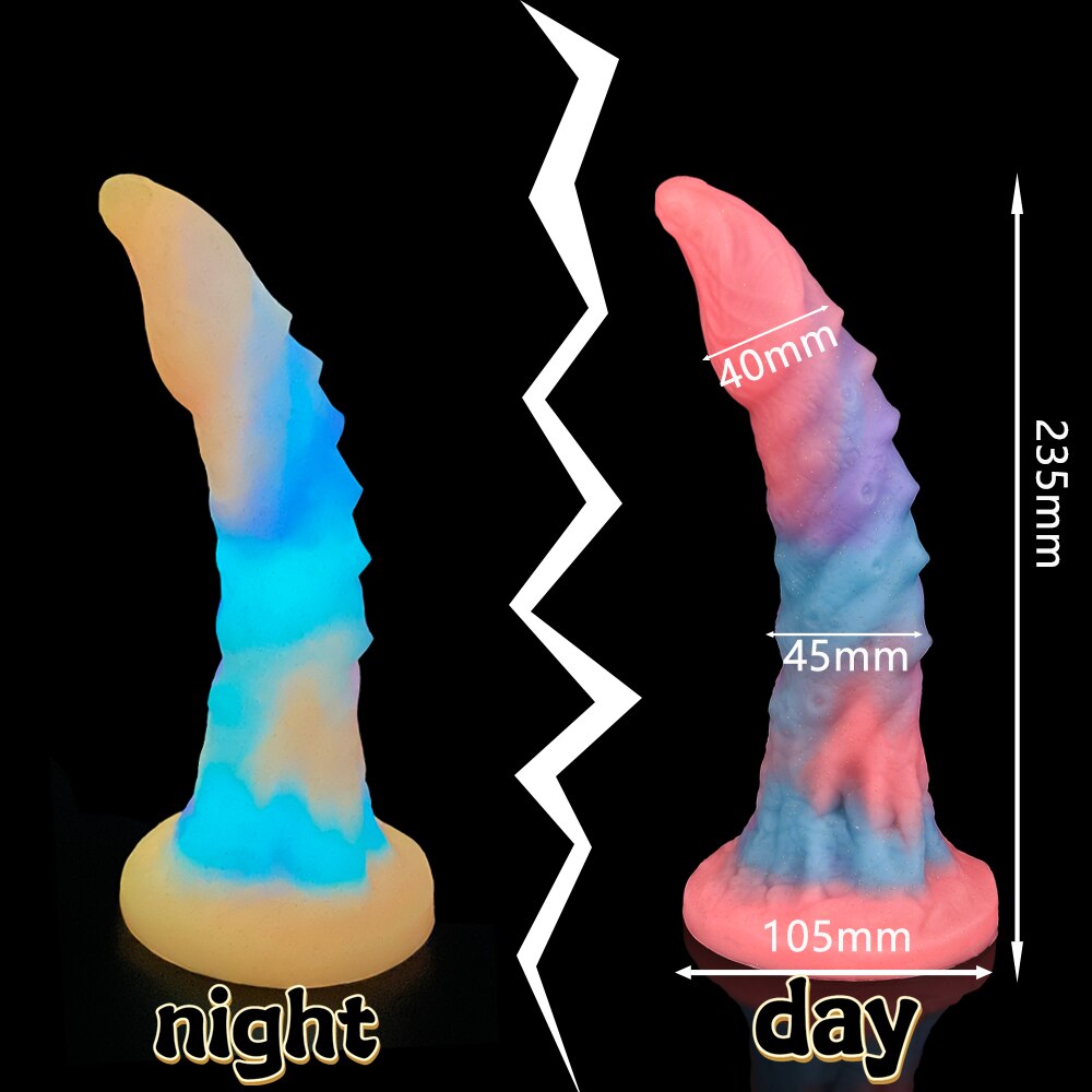 Super Soft Luminous สัตว์อวัยวะเพศชายสุนัข Dildo ผู้ใหญ่เซ็กซ์ทอยสำหรับ Woman Monster Dick ดูดถ้วย Anal Toy ชายหญิง Masturbation - buysextoyth