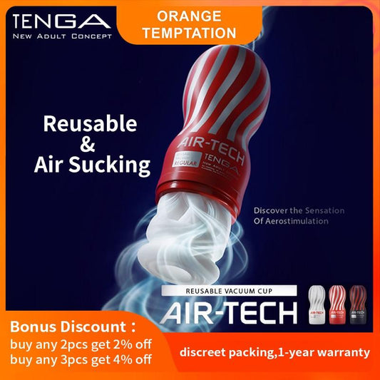 TENGA Reusable Vacuum Masturbators Original Air-Tech Soft Silicone Vagina Real Pussy Sexy Pocket Masturbation Cup Male Sex Toys - buysextoyth