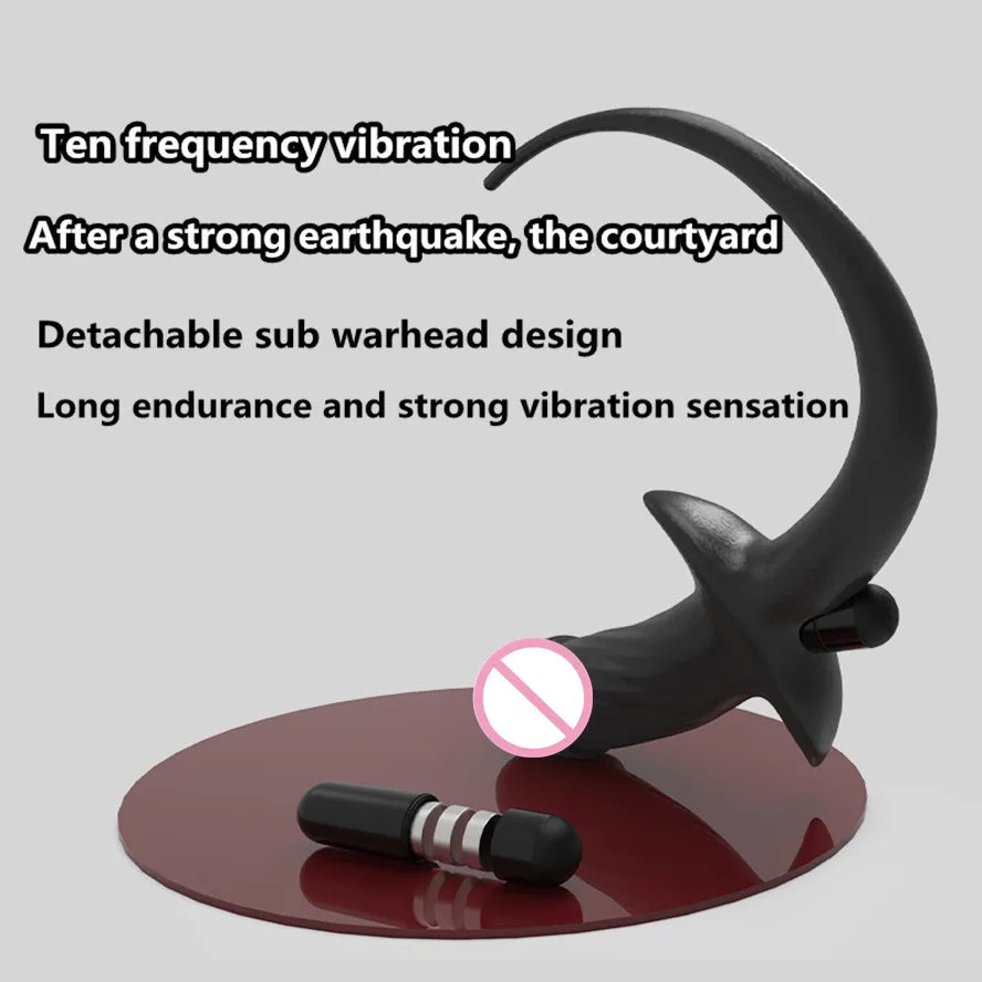 TPE with Vibrator Dog Tail Butt Plug Puppy Tail Anal Plug Toys G-spot Stimulator Erotic Adult Toys Slave Women Tail Gay Sex Toys - buysextoyth
