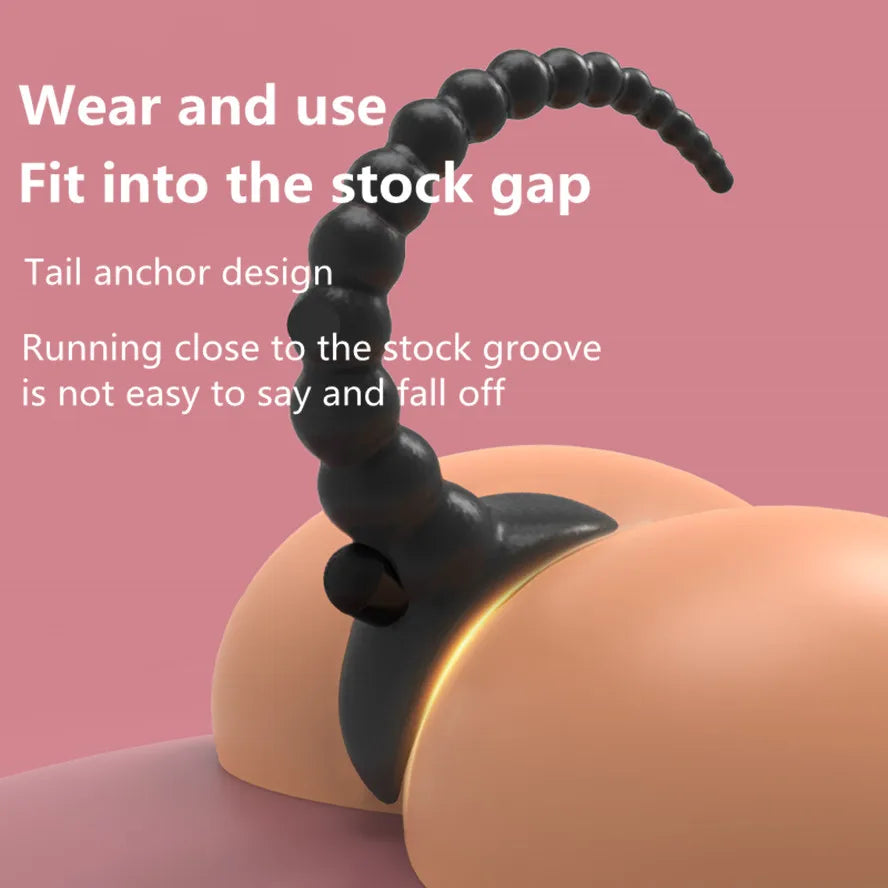 TPE with Vibrator Dog Tail Butt Plug Puppy Tail Anal Plug Toys G-spot Stimulator Erotic Adult Toys Slave Women Tail Gay Sex Toys - buysextoyth