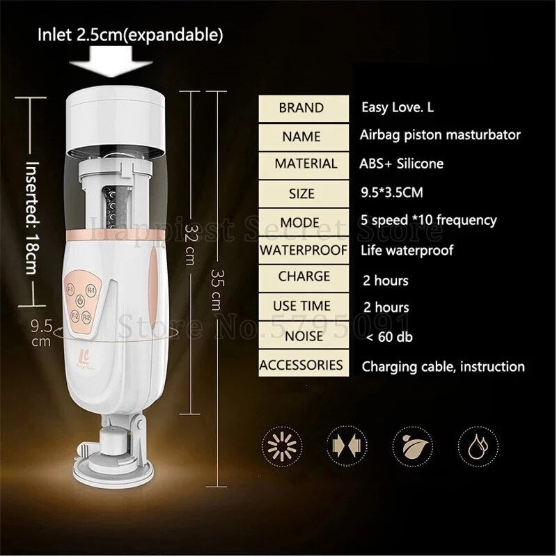 อัตโนมัติ Telescopic Air ชาย Masturbator ช่องคลอดประดิษฐ์ Oral Anal Sex Masturbation ชายเครื่องของเล่นเร้าอารมณ์สำหรับ Man - buysextoyth