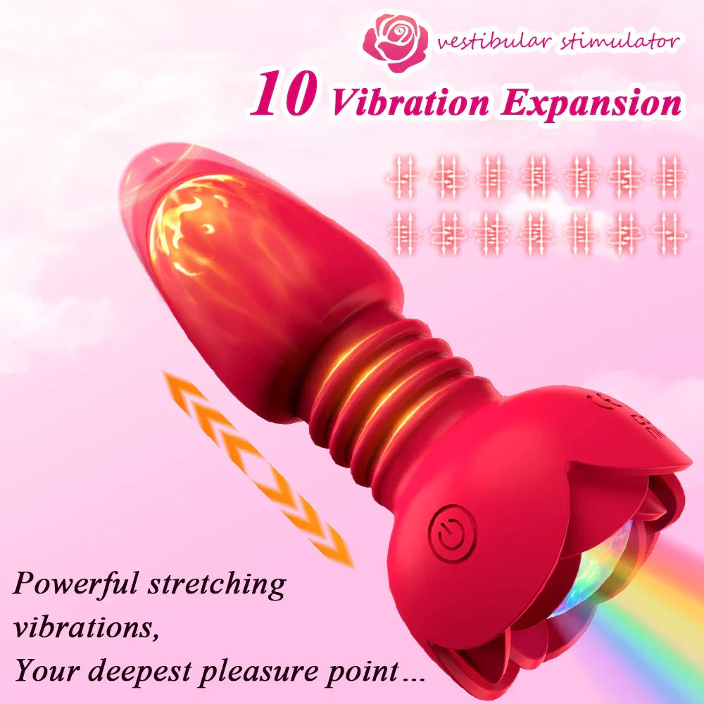 Telescopic Anal Plug Vibrator Butt Plug Vibrating Dildo Wireless Remote Prostate Massager Vagina Masturbator Sex Toy for Men Gay - buysextoyth