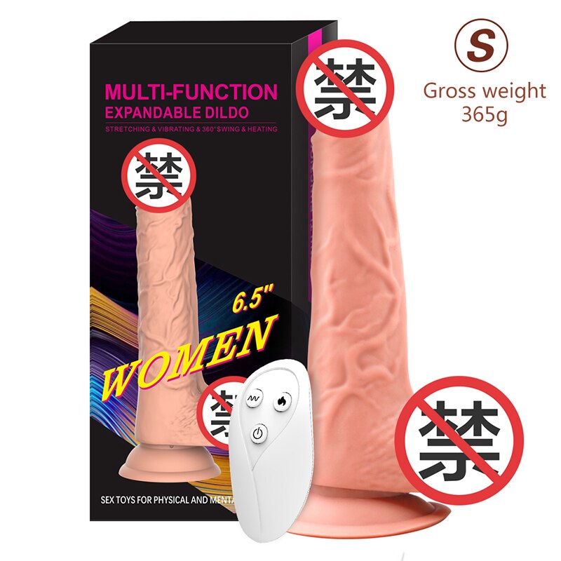 Telescopic ความร้อน Dildo Vibrator G-Spot นวดขนาดใหญ่สมจริง Penis เร้าอารมณ์ Anal เซ็กซ์ทอยสำหรับผู้หญิงผลิตภัณฑ์สำหรับผู้ใหญ่ - buysextoyth