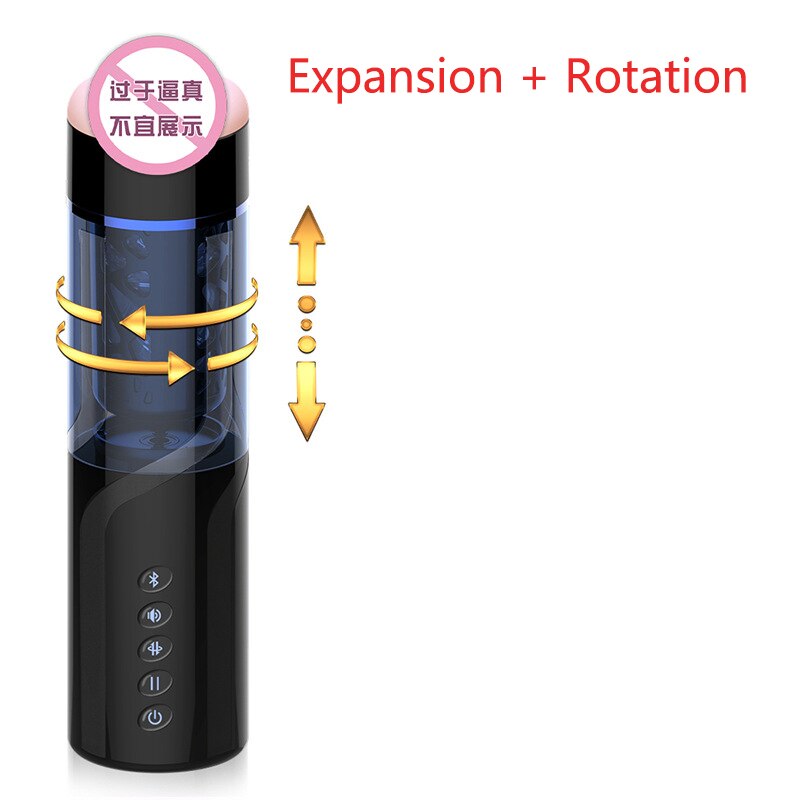 บลูทูธควบคุมอัตโนมัติ Telescopic หมุนลูกสูบชาย Masturbator คัพเซ็กซี่ Moans เสียงช่องคลอดจริง Pussy เซ็กซ์ทอยสำหรับ Man - buysextoyth