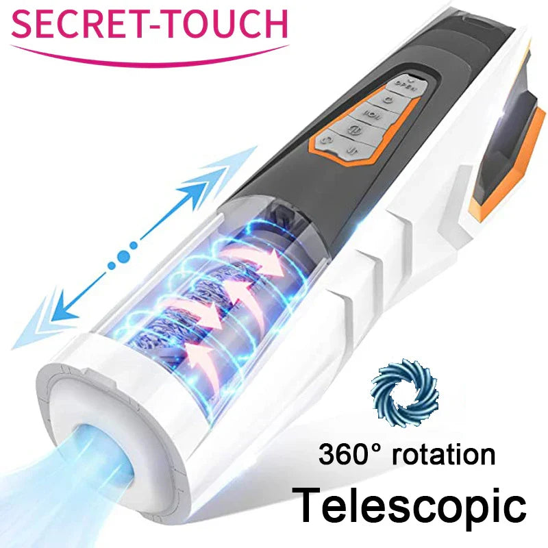 Telescopic หมุนชาย Masturbator ถ้วยสินค้าของเล่นสำหรับผู้ใหญ่ผู้ชาย Voice Interaction เครื่องบินถ้วยซิลิโคนช่องคลอด - buysextoyth