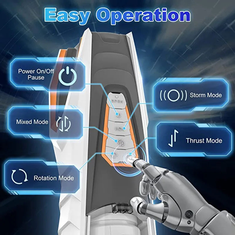 Telescopic หมุนชาย Masturbator ถ้วยสินค้าของเล่นสำหรับผู้ใหญ่ผู้ชาย Voice Interaction เครื่องบินถ้วยซิลิโคนช่องคลอด - buysextoyth