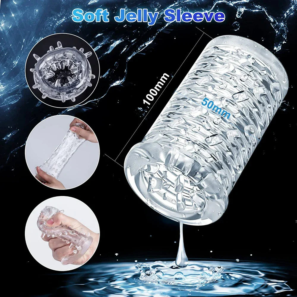 Telescopic หมุนชาย Masturbator ถ้วยสินค้าของเล่นสำหรับผู้ใหญ่ผู้ชาย Voice Interaction เครื่องบินถ้วยซิลิโคนช่องคลอด - buysextoyth