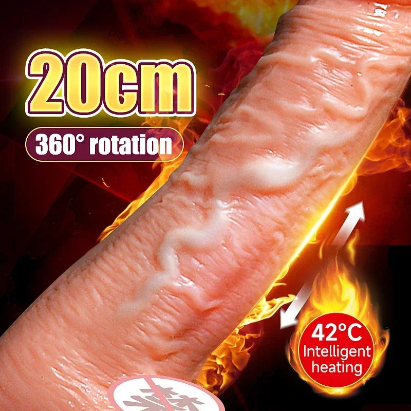 Telescopic Vibrator Realistic Big Dildo Female Masturbation Suction Cup Heating Penis Remote Control Dick For Women Sex Toys - buysextoyth