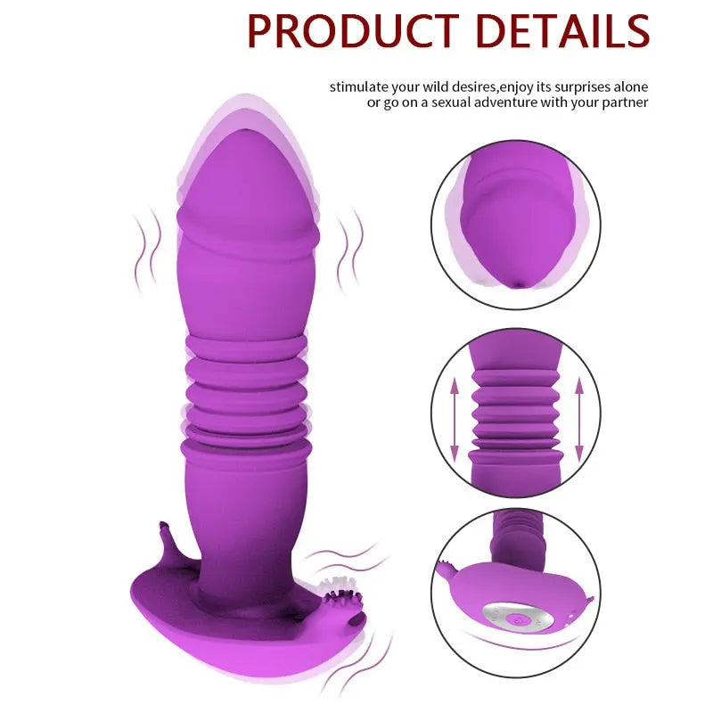 Telescopic Vestibule G-spot Vibrator with Remote Control Waterproof Vibrating Vagina Clit Stimulator Sex Toys for Women &amp;Couples 33sextoys