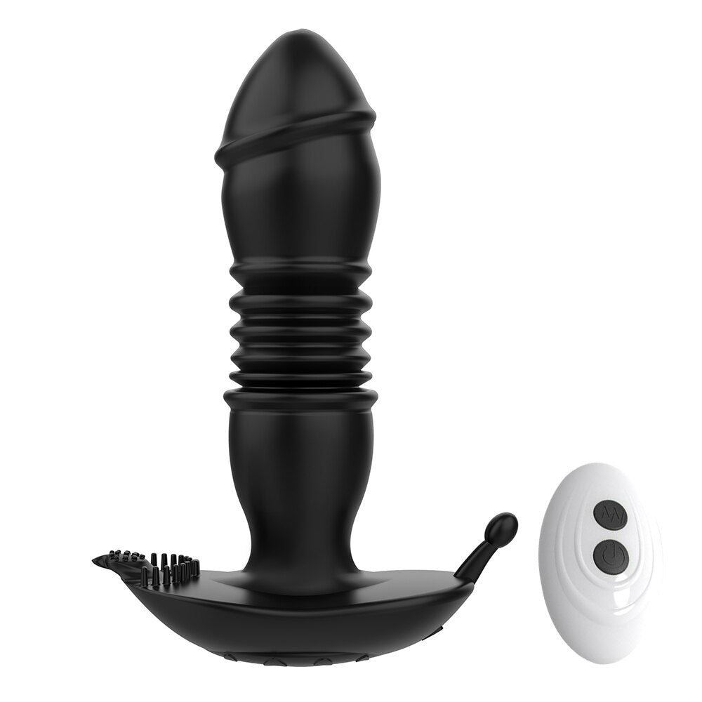 Thrusting เครื่องสั่น Dildo Anal Plug Vibrator สำหรับชายต่อมลูกหมากนวด Masturbators Remote Butt Plug Telescopic Vibrator SexToys - buysextoyth
