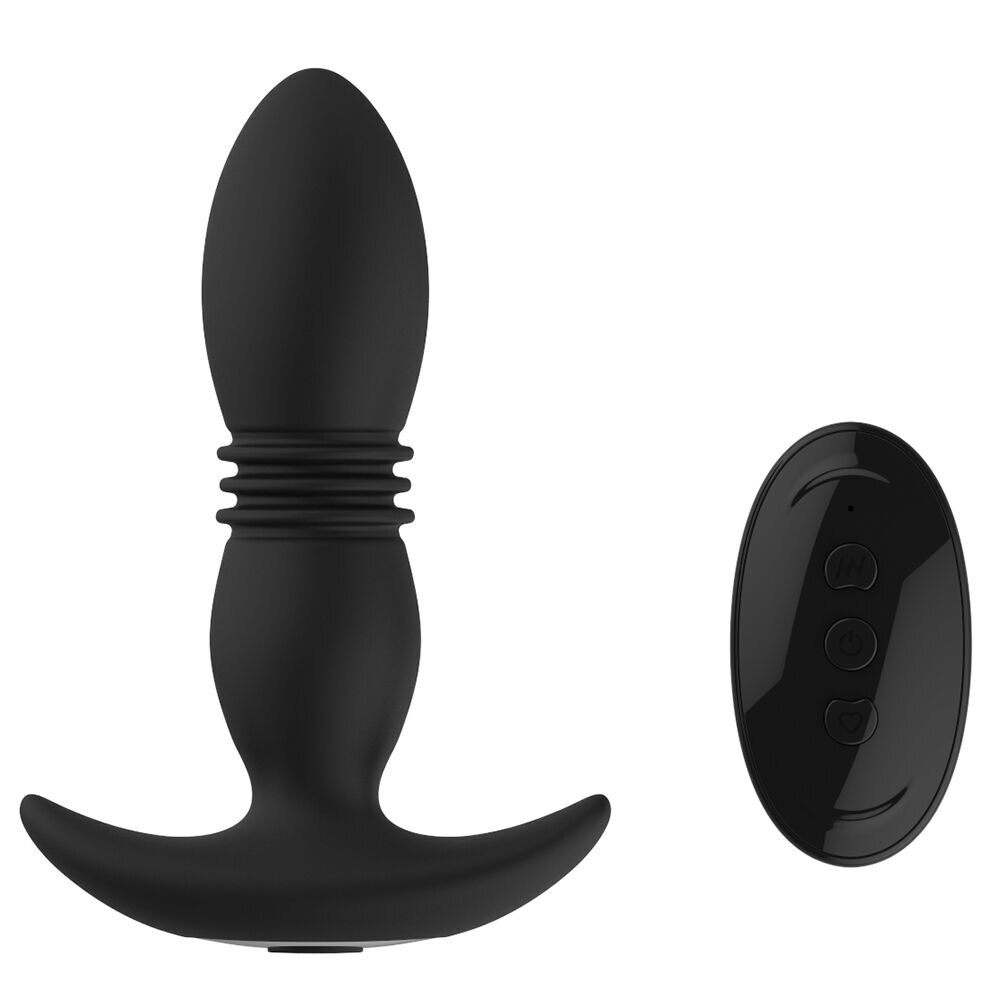 Thrusting เครื่องสั่น Dildo Anal Plug Vibrator สำหรับชายต่อมลูกหมากนวด Masturbators Remote Butt Plug Telescopic Vibrator SexToys - buysextoyth