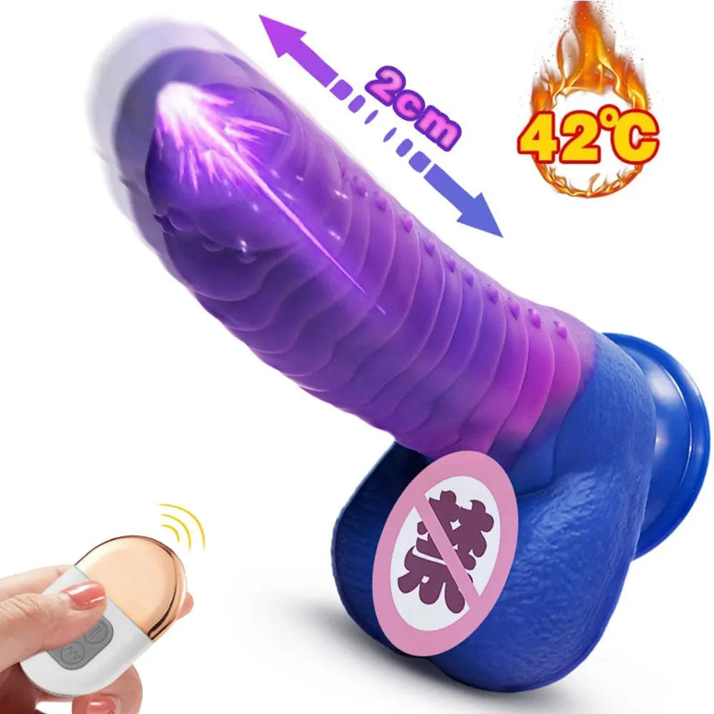 สัตว์ที่สมจริง Thrusting ความร้อน Dildo Dragon Dick ไดโนเสาร์หญิง Masturbator เซ็กซ์ทอย G-Spot Anal Stimulation Penis Vibrator - buysextoyth