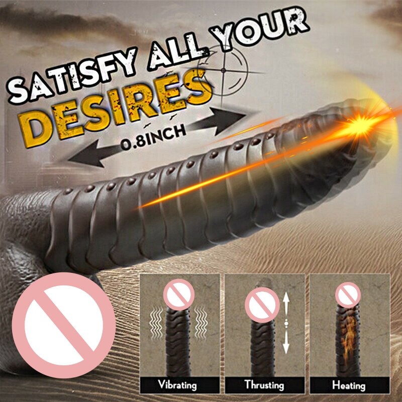 สัตว์ที่สมจริง Thrusting ความร้อน Dildo Dragon Dick ไดโนเสาร์หญิง Masturbator เซ็กซ์ทอย G-Spot Anal Stimulation Penis Vibrator - buysextoyth