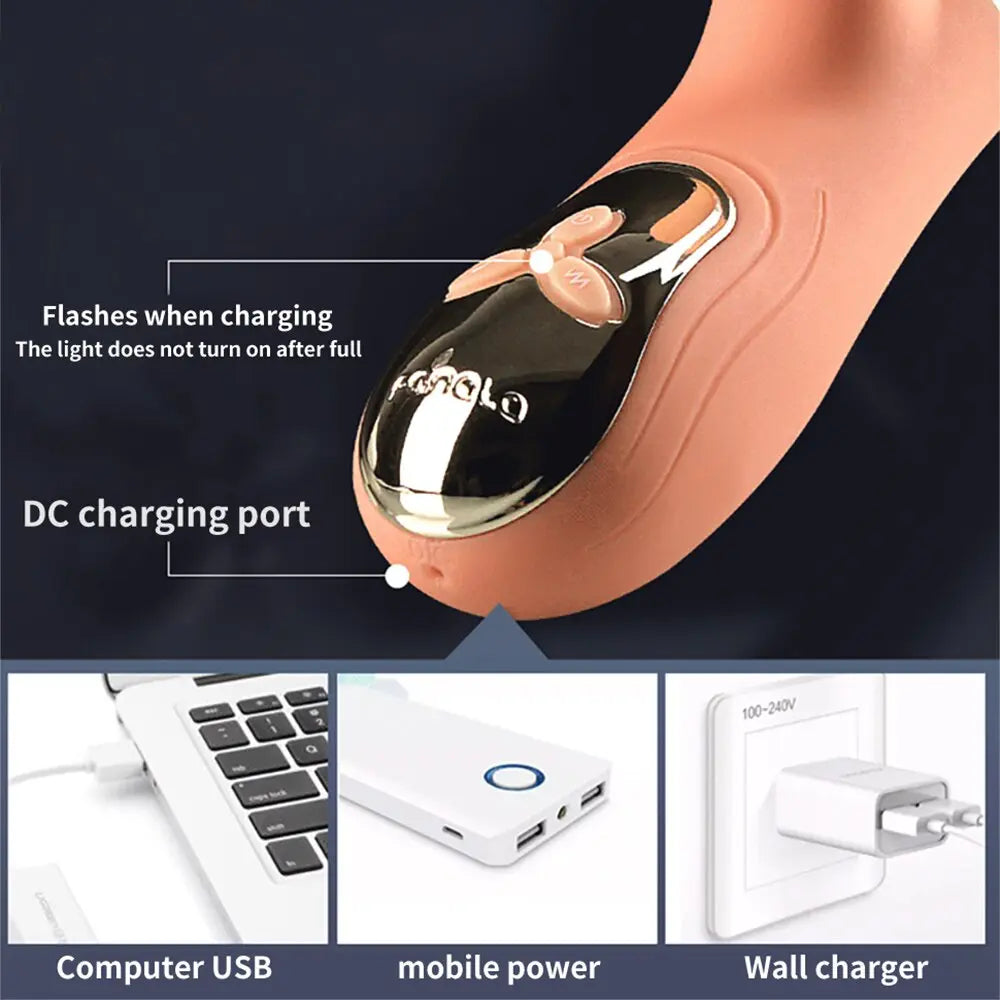มือถือ Thrusting Dildo Vibrator สำหรับผู้หญิง Clit เลียของเล่นผู้ใหญ่เครื่องช่องคลอดช่องคลอดเครื่องมือหญิง Masturbator - buysextoyth