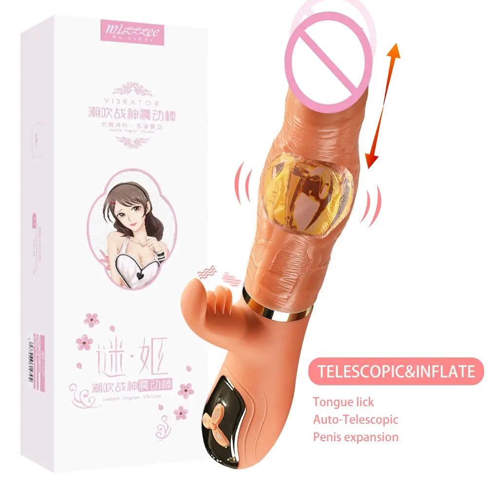 มือถือ Thrusting Dildo Vibrator สำหรับผู้หญิง Clit เลียของเล่นผู้ใหญ่เครื่องช่องคลอดช่องคลอดเครื่องมือหญิง Masturbator - buysextoyth