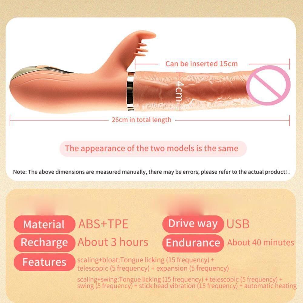มือถือ Thrusting Dildo Vibrator สำหรับผู้หญิง Clit เลียของเล่นผู้ใหญ่เครื่องช่องคลอดช่องคลอดเครื่องมือหญิง Masturbator - buysextoyth