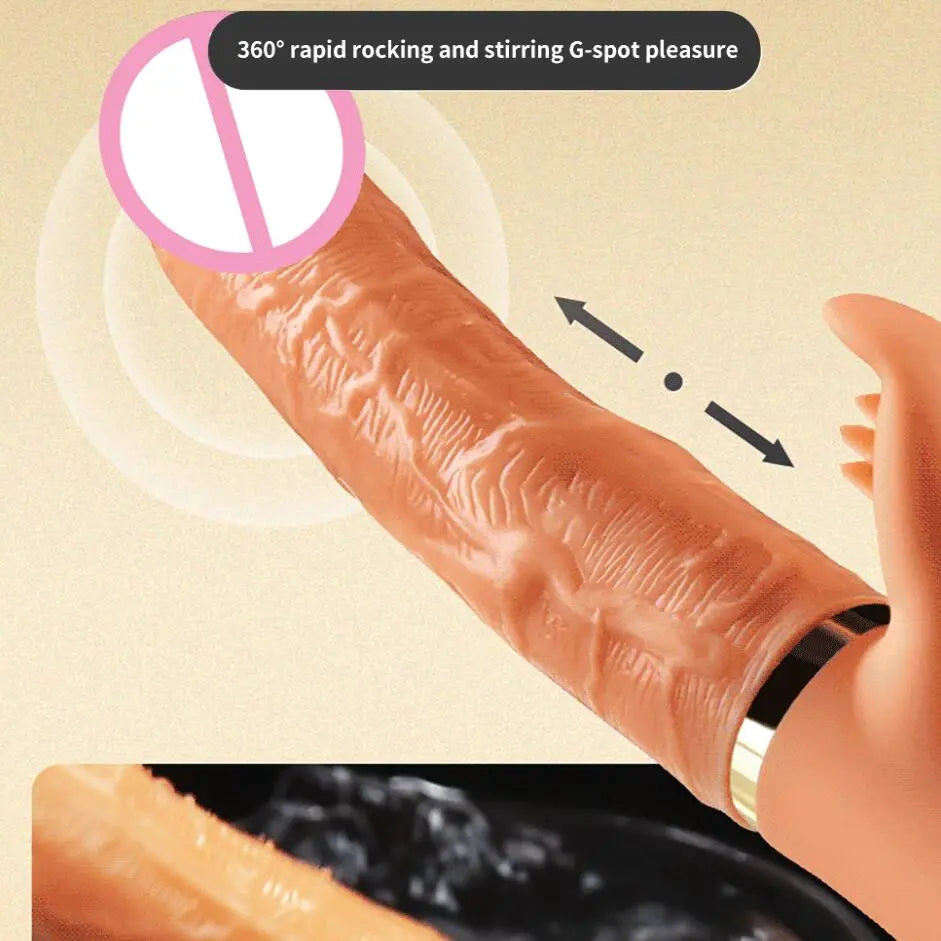 มือถือ Thrusting Dildo Vibrator สำหรับผู้หญิง Clit เลียของเล่นผู้ใหญ่เครื่องช่องคลอดช่องคลอดเครื่องมือหญิง Masturbator - buysextoyth