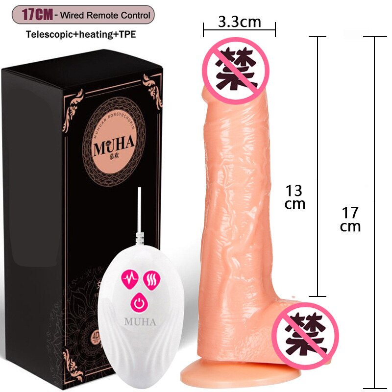 Thrusting การควบคุมระยะไกล Dildo Vibrator สมจริงอวัยวะเพศชายเกย์ถ้วย Masturbator คู่ Big Dick สำหรับผู้หญิงเซ็กซ์ทอย - buysextoyth