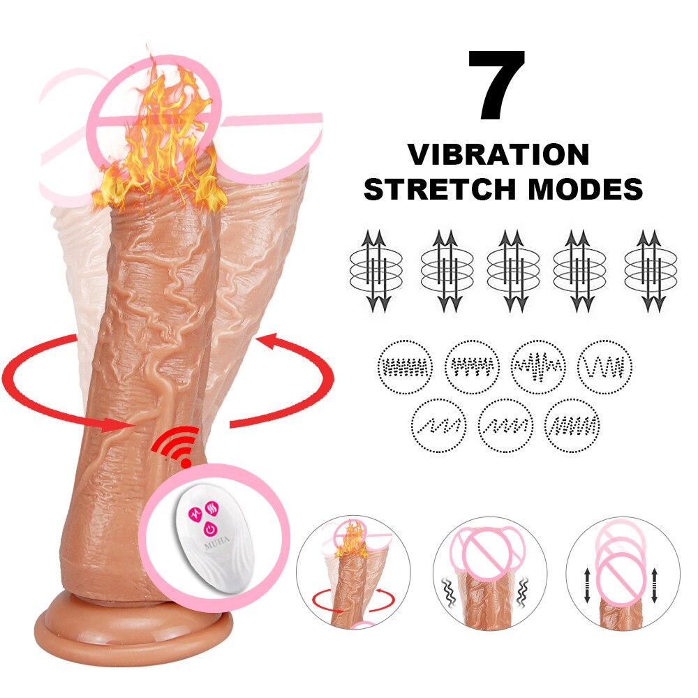 Thrusting การควบคุมระยะไกล Dildo Vibrator สมจริงอวัยวะเพศชายเกย์ถ้วย Masturbator คู่ Big Dick สำหรับผู้หญิงเซ็กซ์ทอย - buysextoyth