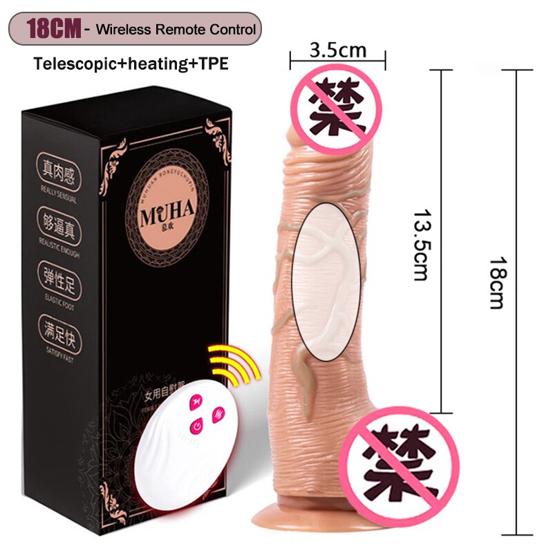 Thrusting การควบคุมระยะไกล Dildo Vibrator สมจริงอวัยวะเพศชายเกย์ถ้วย Masturbator คู่ Big Dick สำหรับผู้หญิงเซ็กซ์ทอย - buysextoyth