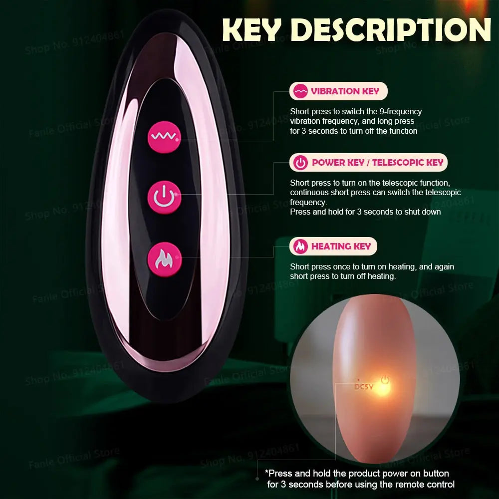 รีโมทคอนโทรล Thrusting จริงซิลิโคน Dildo Vibrators สำหรับผู้ใหญ่ผู้หญิง Telescopic อวัยวะเพศชายหญิงช่องคลอด Masturbator เพศของเล่น - buysextoyth