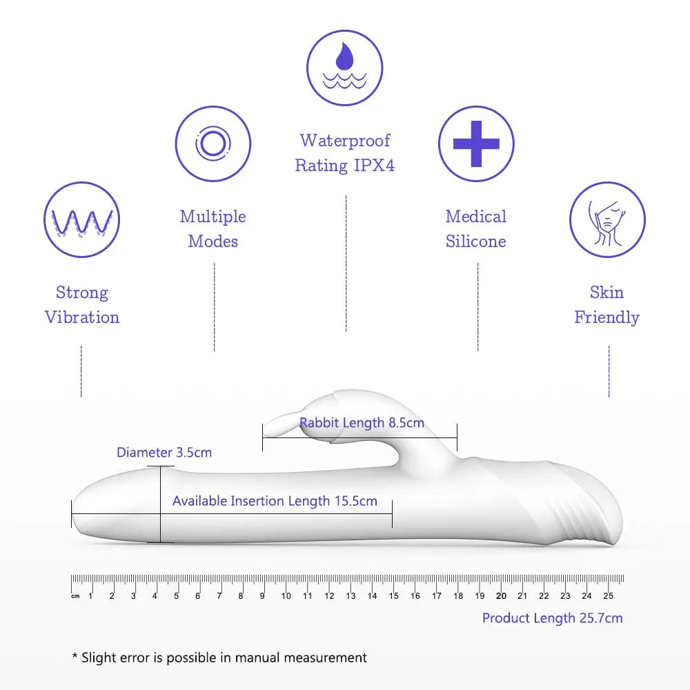 Thursting กระต่าย Vibrator สำหรับผู้หญิง Rolling ลูกปัดซิลิโคน Dildo Clitoris G Spot Stimulator ผู้ใหญ่เซ็กซ์ทอย Drywell V20 - buysextoyth