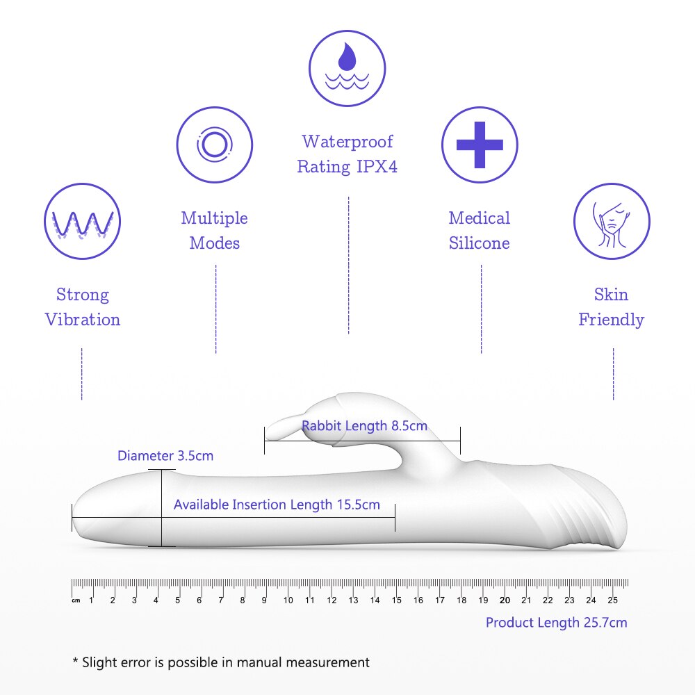 Thursting กระต่าย Vibrator สำหรับผู้หญิง Rolling ลูกปัดซิลิโคน Dildo Clitoris G Spot Stimulator ผู้ใหญ่เซ็กซ์ทอย Drywell V20 - buysextoyth