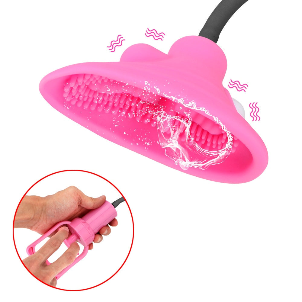 Tongue Licking Sucking Vagina Pump Masturbator Clitoris Stimulator Nipple Vibrator Vacuum Pussy Pump 10 Speed Sex Toys for Woman - buysextoyth