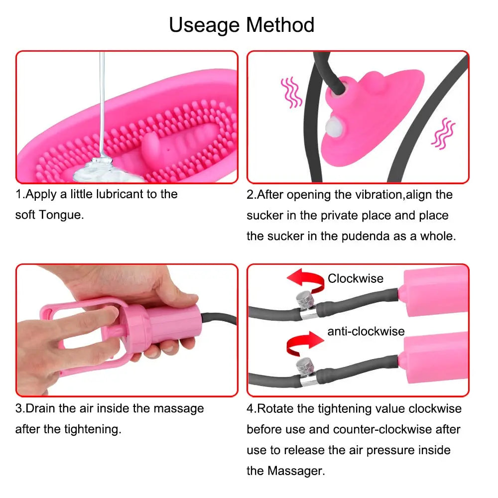 Tongue Licking Sucking Vagina Pump Masturbator Clitoris Stimulator Nipple Vibrator Vacuum Pussy Pump 10 Speed Sex Toys for Woman - buysextoyth